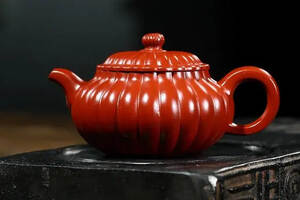锦纹仿古，容量240cc，9孔，原矿大红袍，宜兴原矿紫砂茶壶