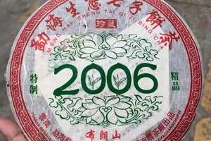 2006年南峤茶厂特制精品布朗山生茶，400克/片