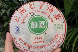 2006年老同志加嘉7548青饼，茶汤质感饱满、珠圆