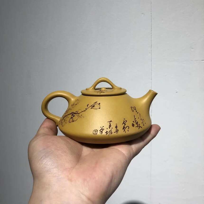 中瓢壶，国家级助理工艺美术师王安凤，黄朱泥260cc