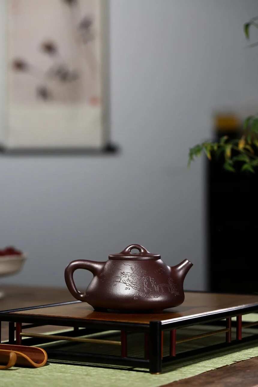 「饮瓢」丁洪斌（国工艺美术师）宜兴原矿紫砂茶壶
