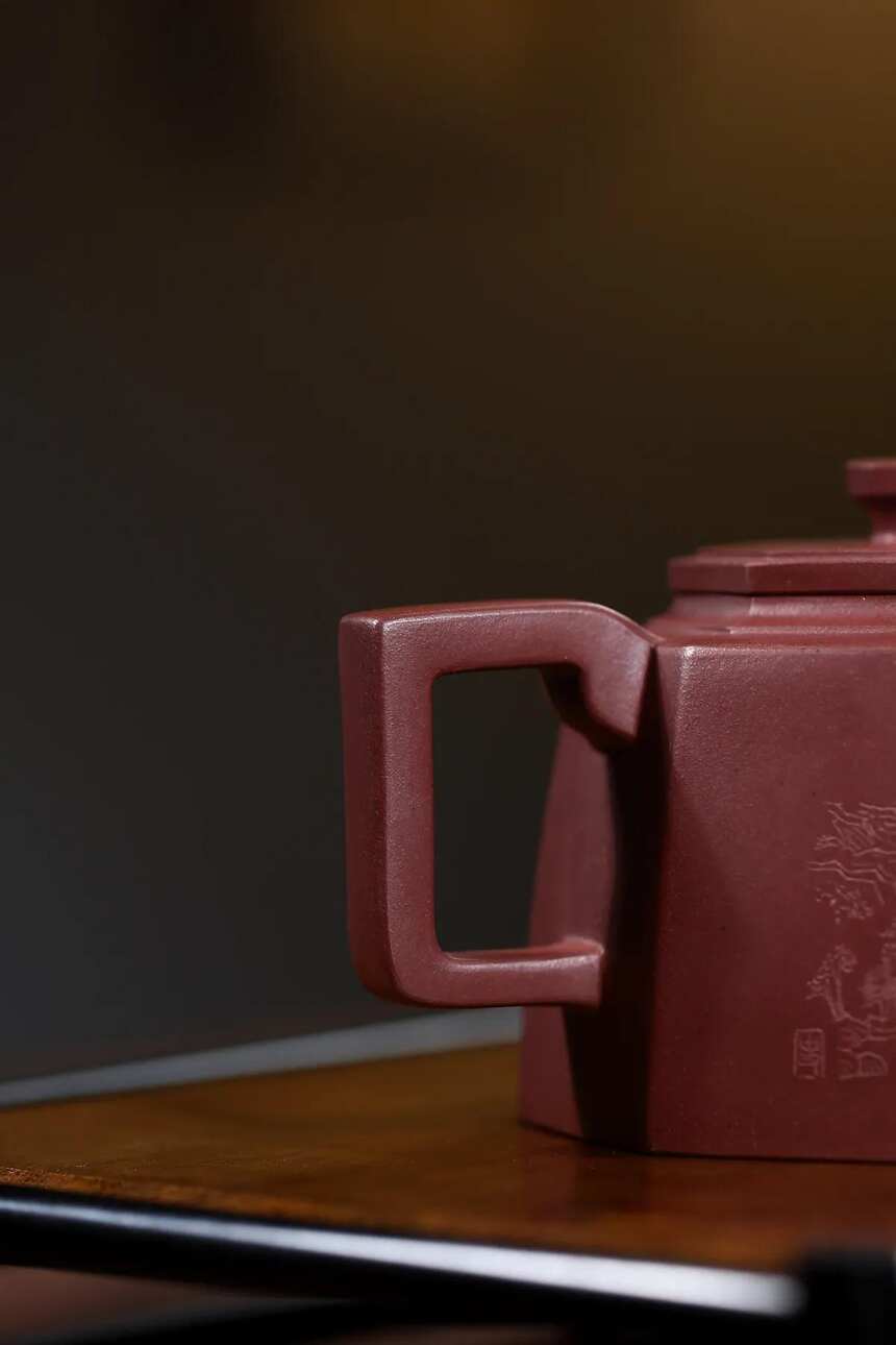 宜兴原矿紫砂茶壶，吴俊老师方器