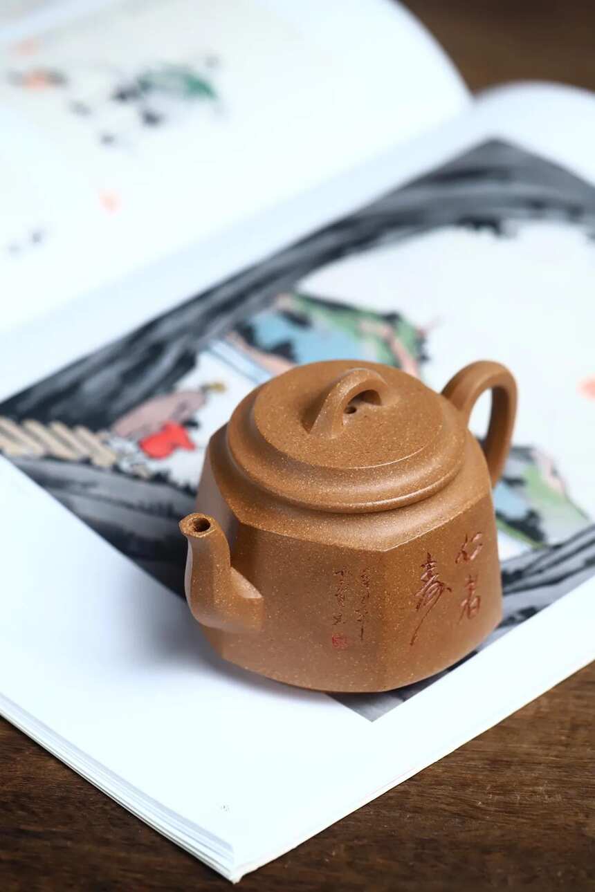 「六方井栏」老段泥 朱丽萍 宜兴原矿紫砂茶壶