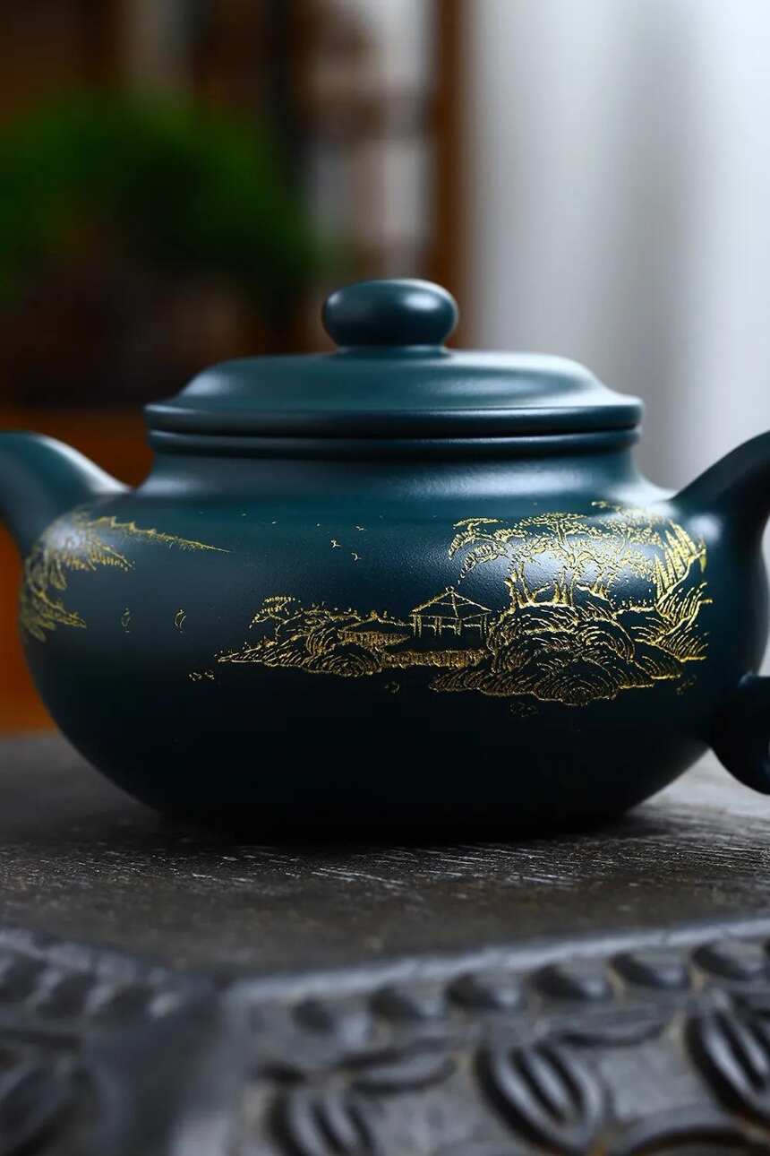 仿古，狄姣姣（国工艺美术师）民国绿，宜兴原矿紫砂茶壶
