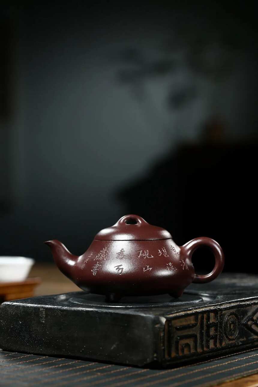 汉棠石瓢，原矿紫泥，容量240cc，作者邵美华，宜兴原矿紫砂茶壶