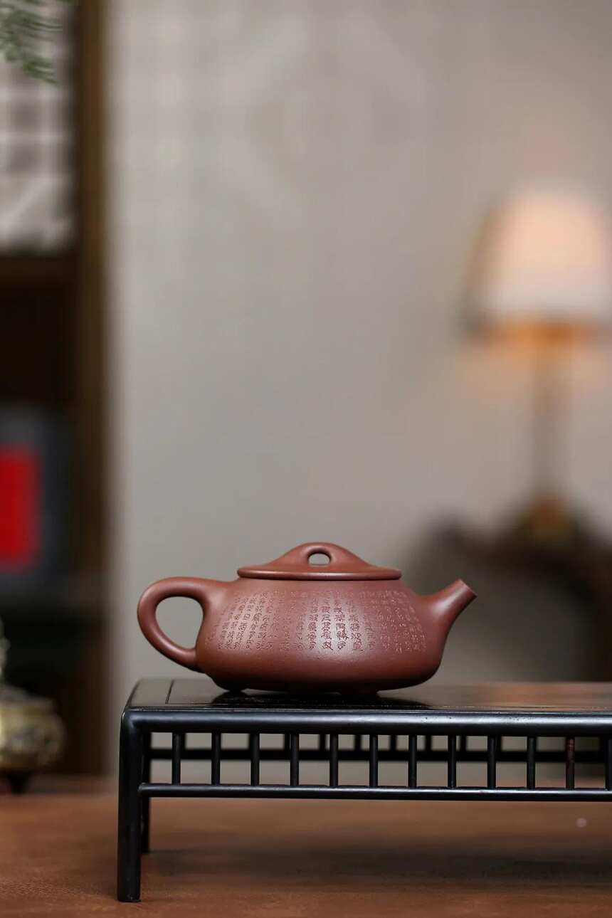 《心经景舟石瓢》国工艺美术师 鲍玉华 宜兴原矿紫砂茶壶
