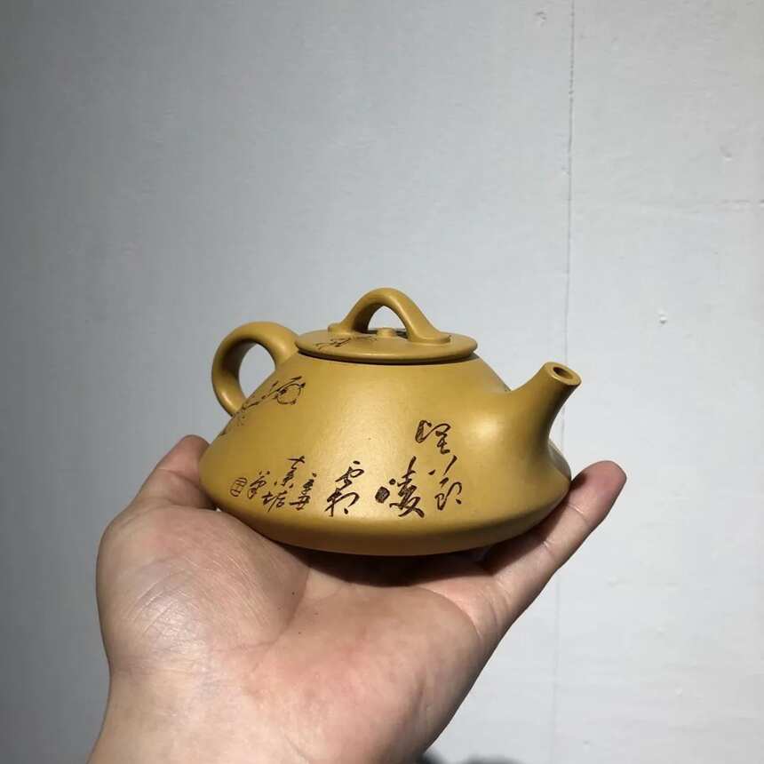 中瓢壶，国家级助理工艺美术师王安凤，黄朱泥260cc
