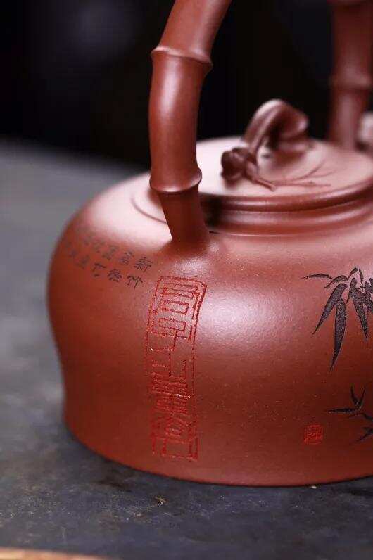 《提梁竹节》底槽清 范立君 宜兴原矿紫砂茶壶660毫升