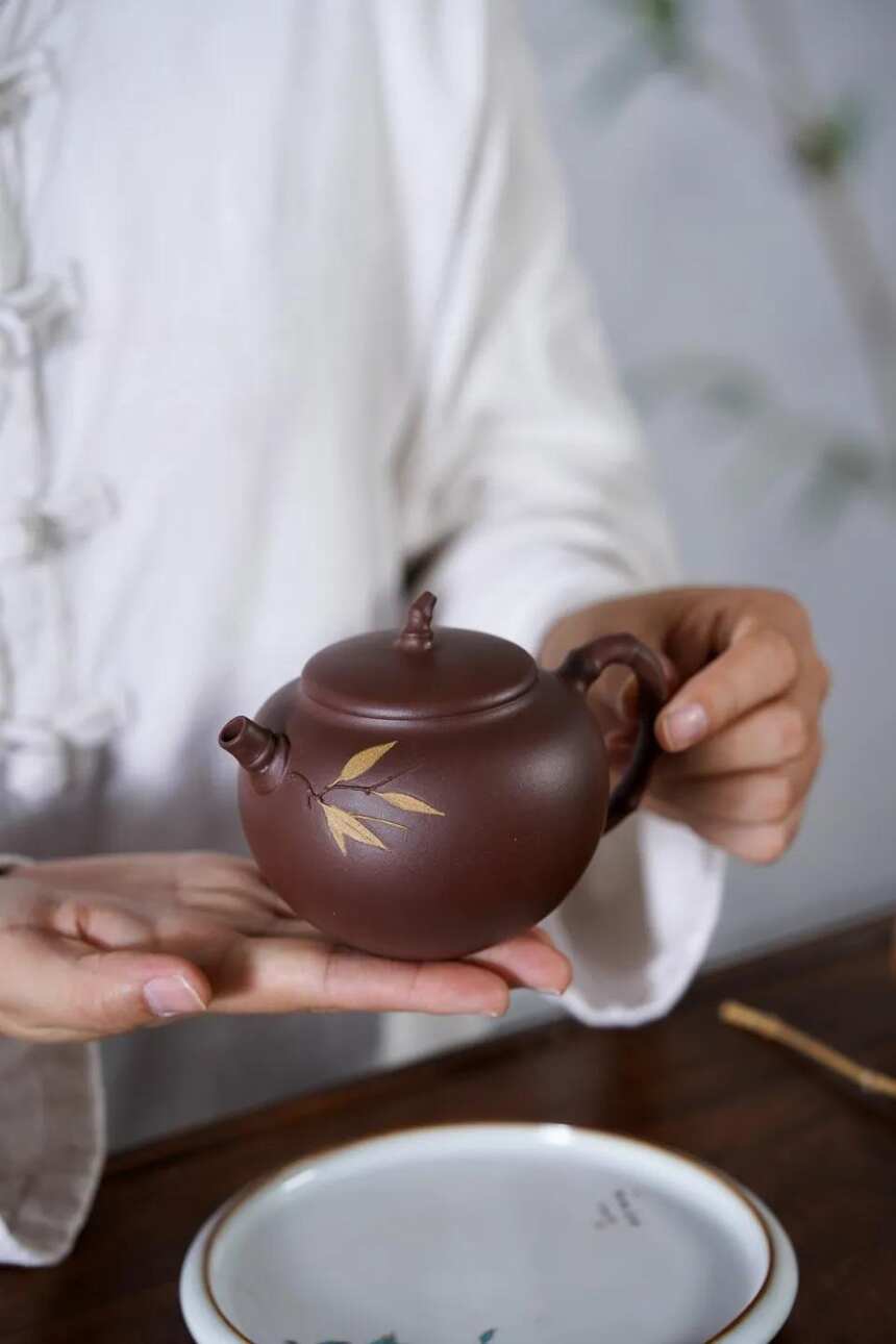 「圆竹」刘鑫（国工艺美术员）宜兴原矿紫砂茶壶