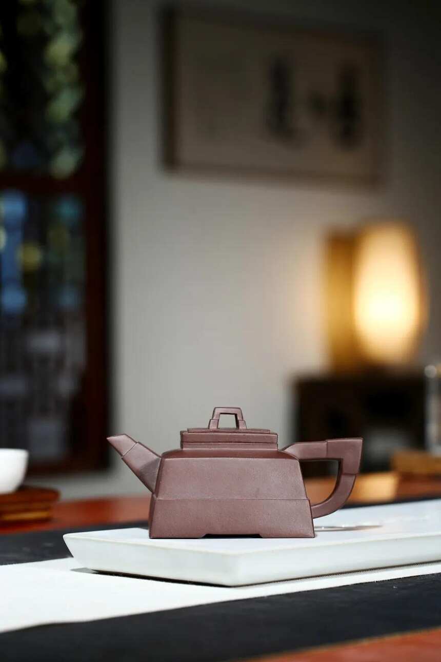 「四方抽盖」刘彩萍（国工艺美术师）宜兴原矿紫砂茶壶