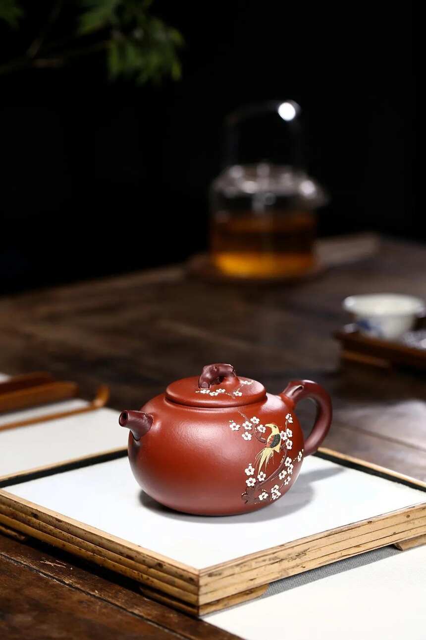 「喜上眉梢」许响新（国助理工艺美术师）宜兴原矿紫砂茶壶