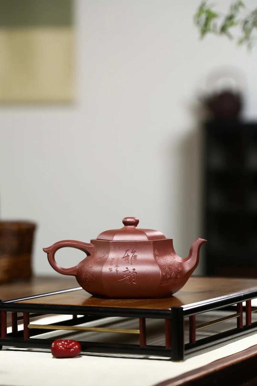 「六方卡盖」陈晔（国工艺美术师）宜兴原矿紫砂茶壶