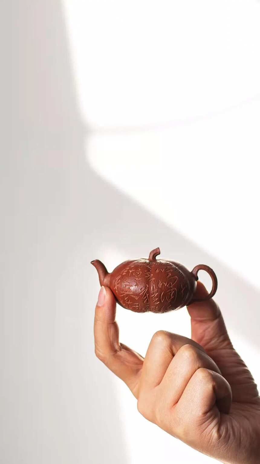 小南瓜（双色款）·把玩器 全手工制作·宜兴原矿紫砂茶壶，张琦