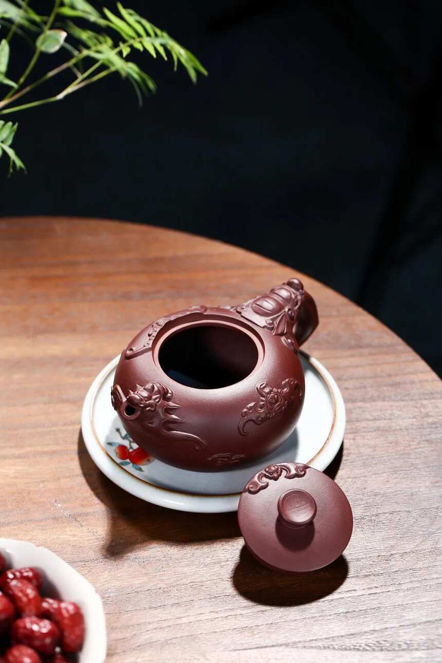 「五福临门」刘彩萍（国工艺美术师）宜兴原矿紫砂茶壶