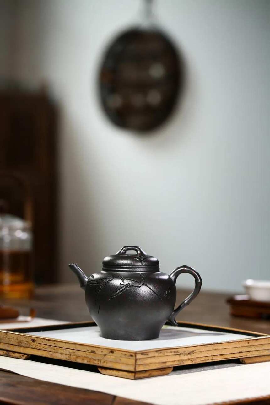 「竹韵」范磊（国助理工艺美术师）宜兴原矿紫砂茶壶