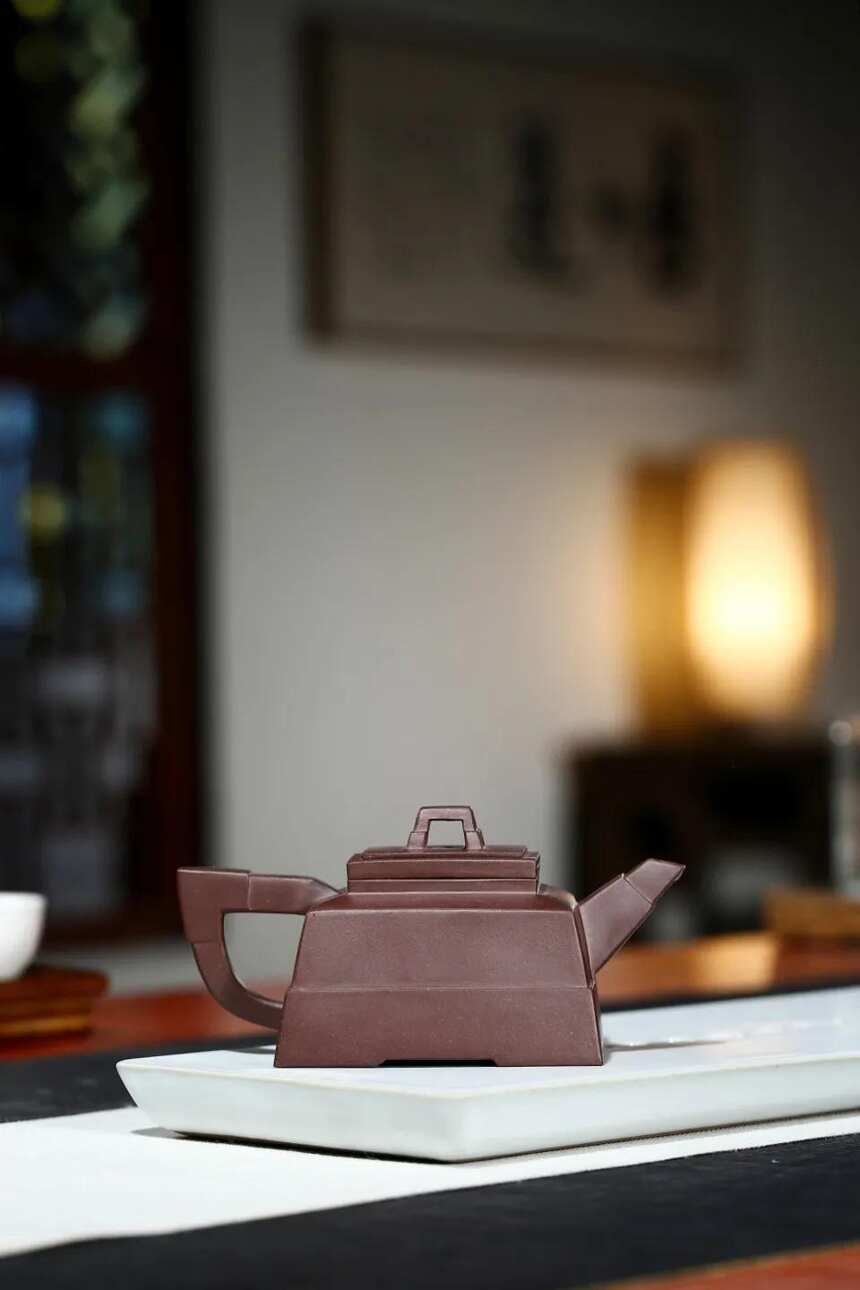 「四方抽盖」刘彩萍（国工艺美术师）宜兴原矿紫砂茶壶