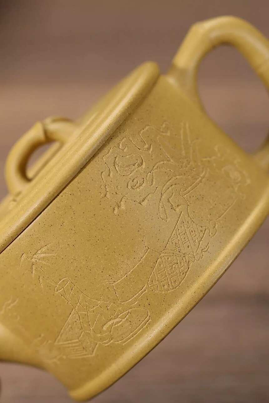 「汉瓦竹」黄金段·160cc·内推7孔，宜兴原矿紫砂茶壶