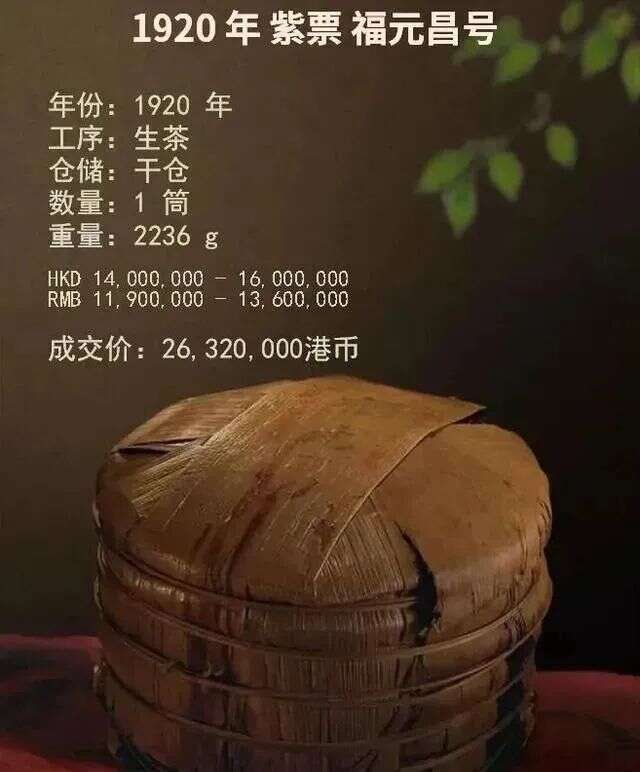 一筒2311万，最贵“普洱茶王”刷新纪录