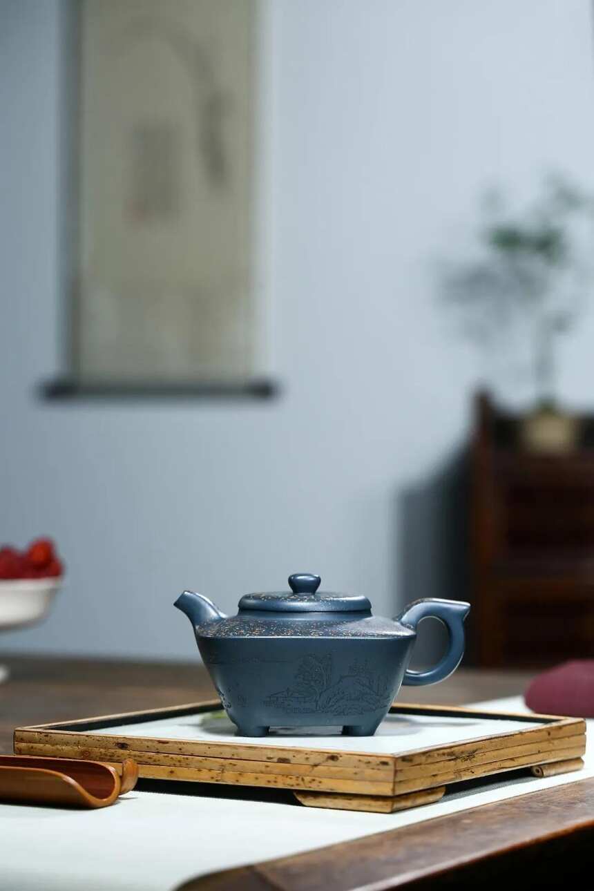 「四方合斗」刘彩萍（国家工艺美术师）宜兴原矿紫砂茶壶