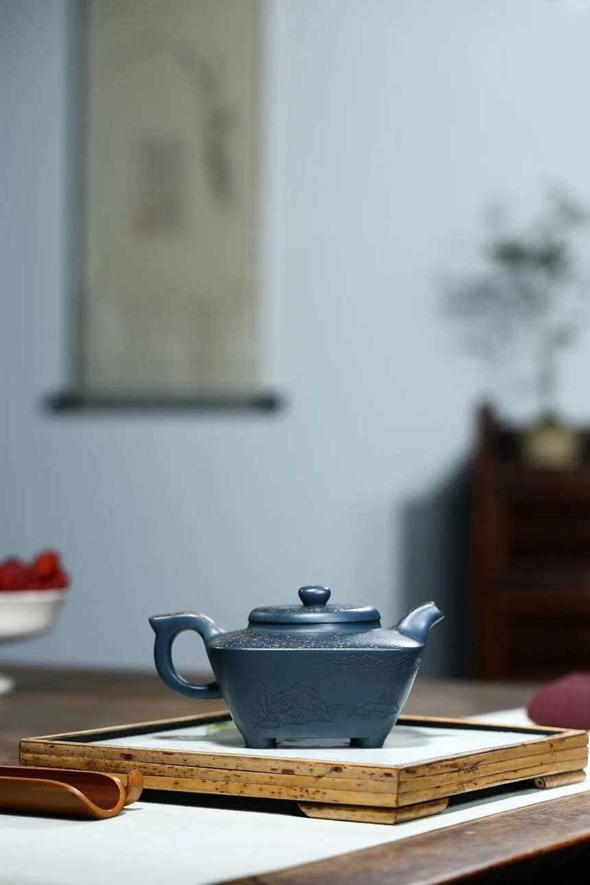 「四方合斗」刘彩萍（国家工艺美术师）宜兴原矿紫砂茶壶
