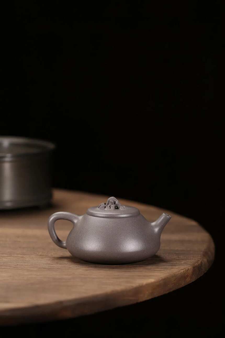 「砚山」青灰泥·160cc·9孔 宜兴原矿紫砂茶壶