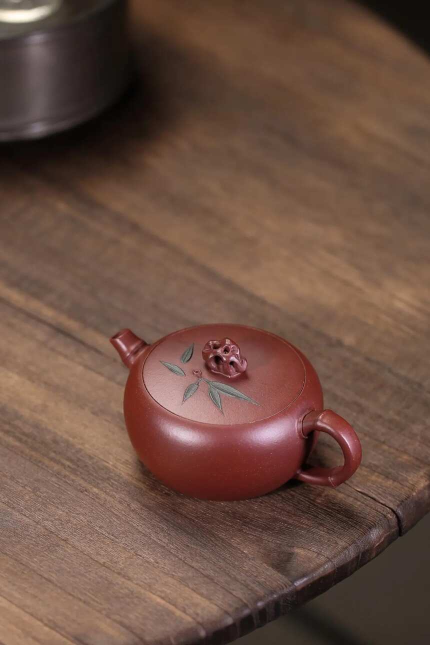 「竹石」老紫泥·160cc·球孔 宜兴原矿紫砂茶壶