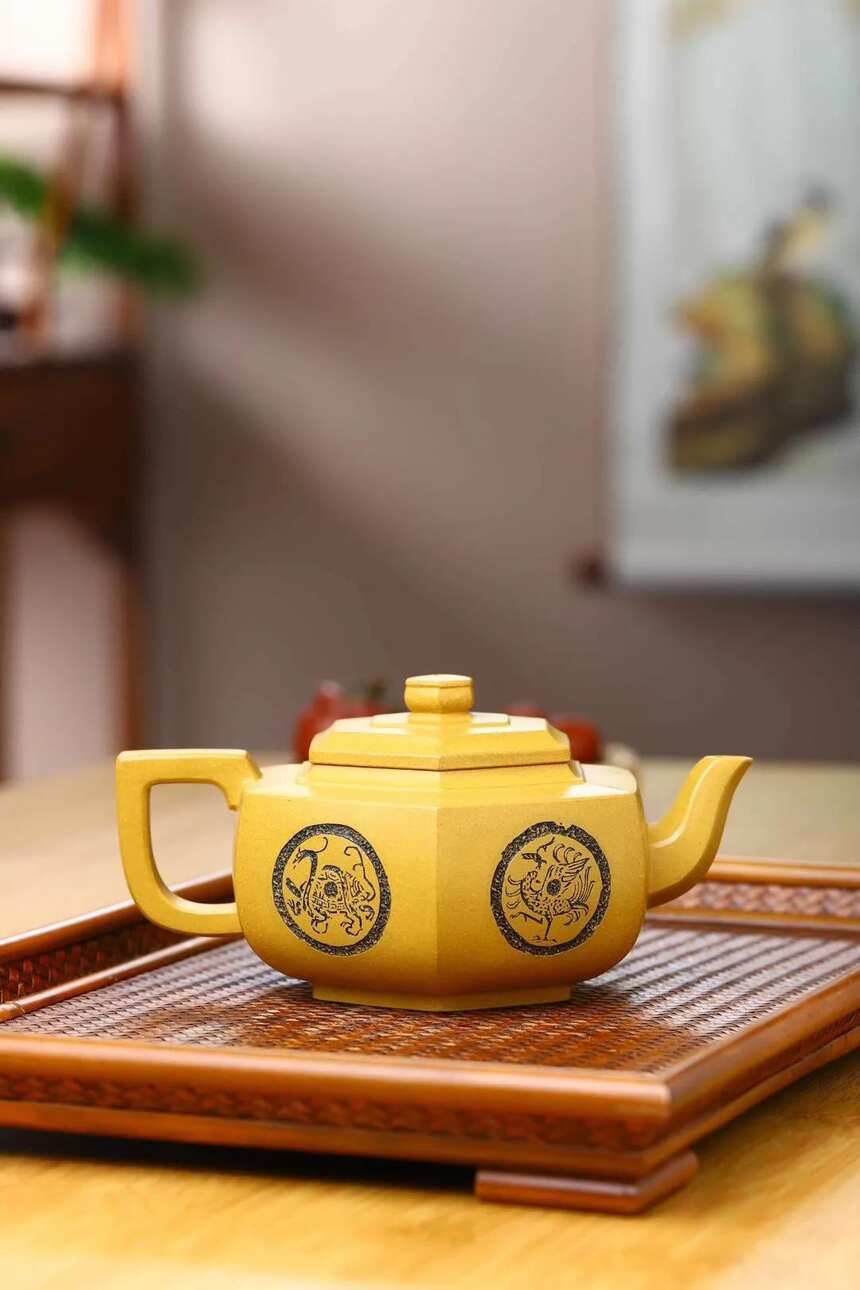 「六方雪华」黄金段泥 刘莹 宜兴原矿紫砂茶壶