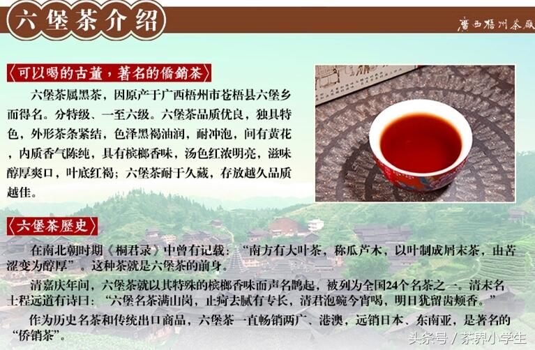 黑茶产地（2）——广西梧州六堡茶（特点为“红、浓、醇、陈”）