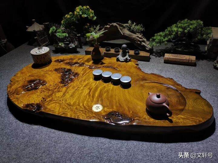 金丝楠实木茶盘，茶具中的艺术典范