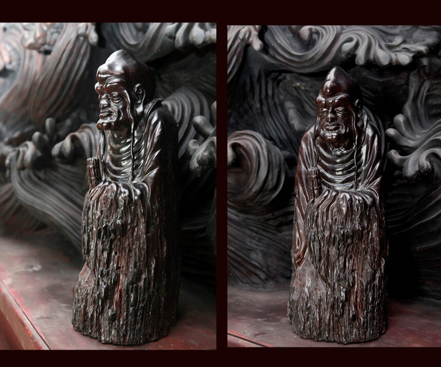 乌木就是乌黑油亮的木头，是木雕创作中的名贵木料之一