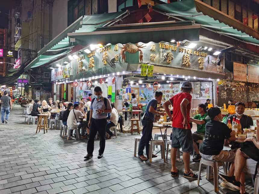 香港庙街的晚市