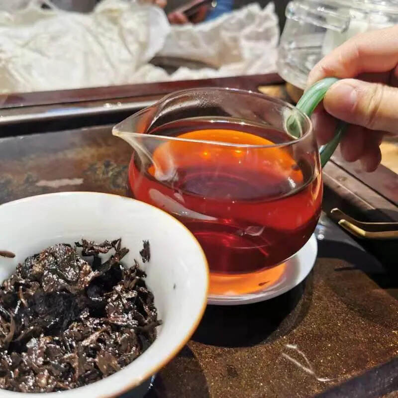 98年小黄印熟茶，干仓老茶。陈香甜水。#激发广州新可