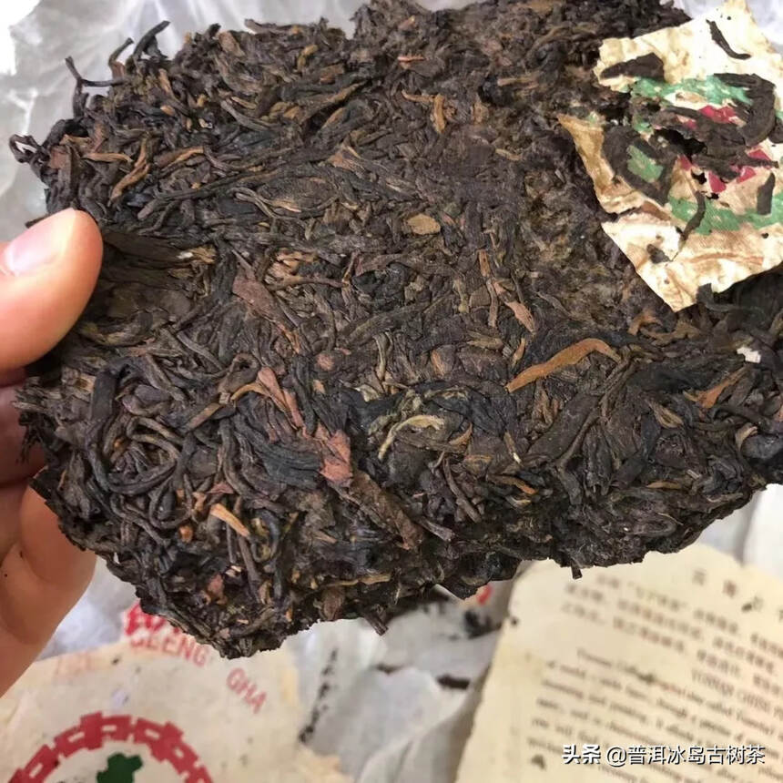 好茶#茶# 96花园茶厂绿印老生茶，
易武古树稀缺品